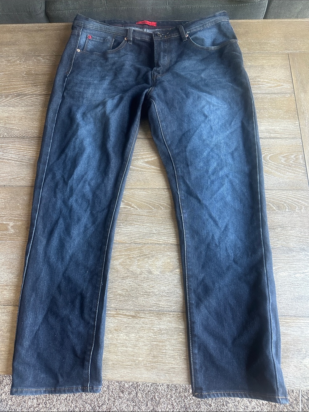 MBX Men's Straight slim Jeans in Dark Indigo